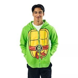 Teenage Mutant Ninja Turtles Men's Raphael Fleece Full Zip Hoodie -- Size Large